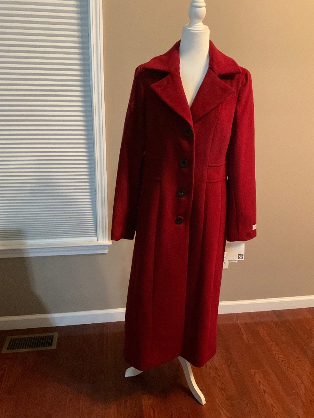Anne Klein Ladies Cashmere/Wool Blend Coat Red Sz 12 - New with Tags